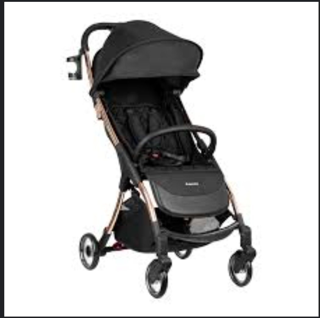 Poussette de Bébé qualités supérieure, pliante, roues à 360°, harnais 5 points, porte-boissons, housse de pluie, dossier réglable, housse de soleil, Champagne