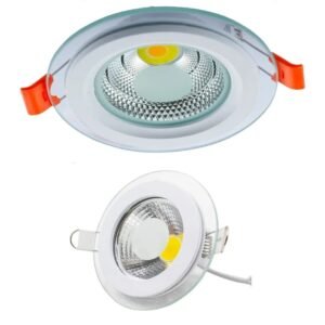 Spot en verre, Light 4 - Fixation par trou de 7 cm -3w- Haute qualité et efficacité - Excellent pour tous les usages d'éclairage intérieur (3 lumières - Blanc - Chaud - Solaire