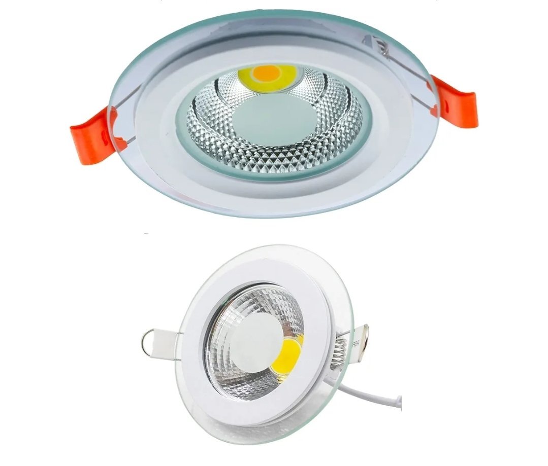 Spot en verre, Light 4 - Fixation par trou de 7 cm -3w- Haute qualité et efficacité - Excellent pour tous les usages d'éclairage intérieur (3 lumières - Blanc - Chaud - Solaire