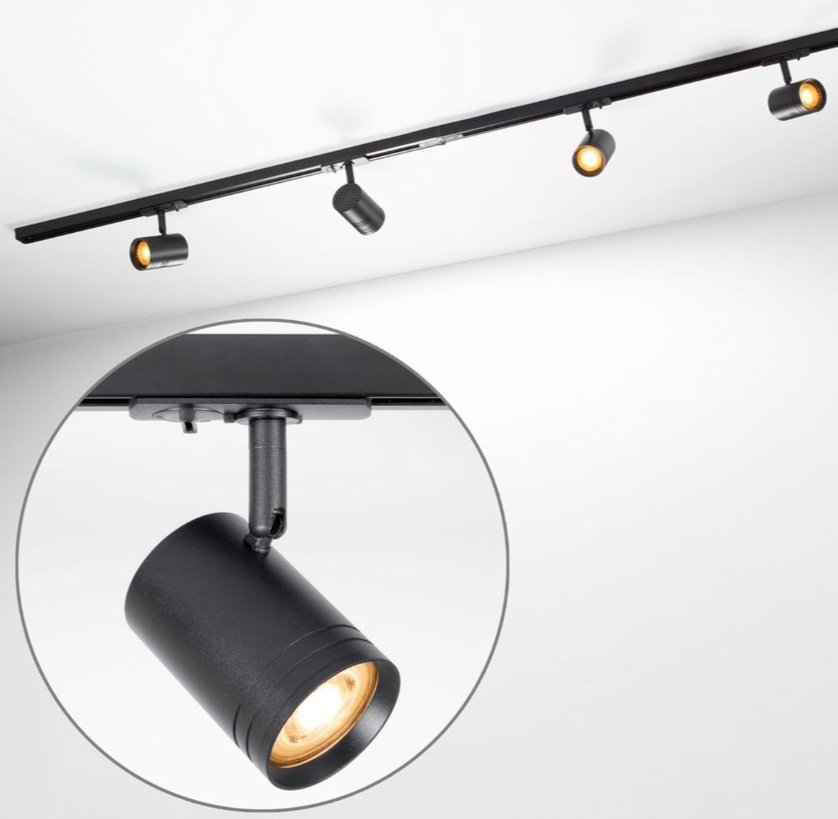 Spot de Plafond à LED, kit d'éclairage sur Rail Fixe à 2 Voies, Base en Bande, plafonnier réglable, Montage en Surface, Lampes d'accentuation pour Cuisine, îlot, galerie, Bureau Magasin – Image 2