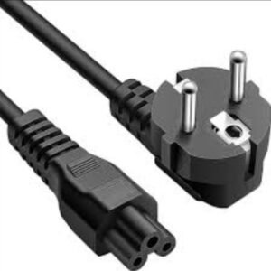 CABLE ALIMENTATION PORTABLE TREFLE 1M /0.75MM Cordon d'alimentation - Fiche de sécurité 90° sur prise IEC (C5) droite. Noir. 1.00m