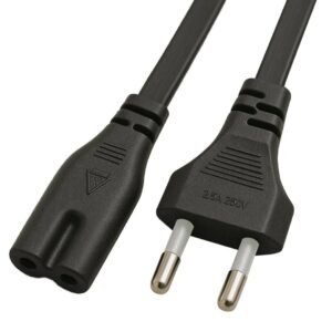 Câble d'alimentation Universel 2 pôles, Prise Secteur EU Type C vers Prise Double Femelle Type C7 - pour TV, Console de Jeux, Lecteur DVD-Blu-Ray, PS3, PS4, PS5, Xbox – 1,80m - Noir