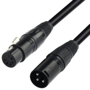 Câble adaptateur XLR mâle 3 broches vers XLR femelle 5 broches DMX 512 Turnaround DMX 512, câble adaptateur XLR3M vers XLR5F (lot de 2