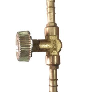 Vanne à aiguille en laiton en ligne pour tuyau de gaz/air/GPL de 8 mm de diamètre intérieur, fabriquée en Italie (50)