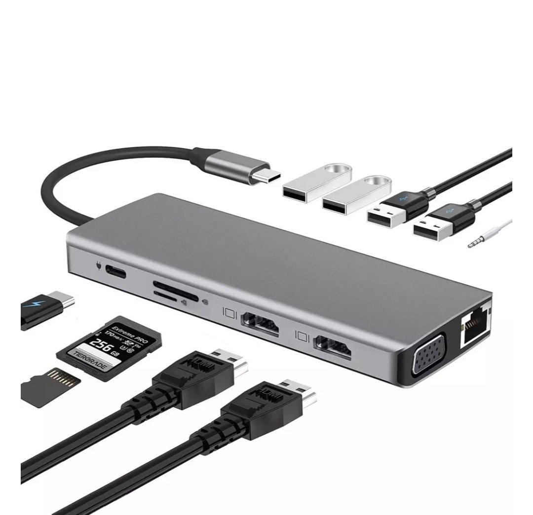 Convertisseur USB Type -C, plus RJ-45 et HDMI 5 In 1 12 en 1- Station d’accueil Pour MacBook – Image 3