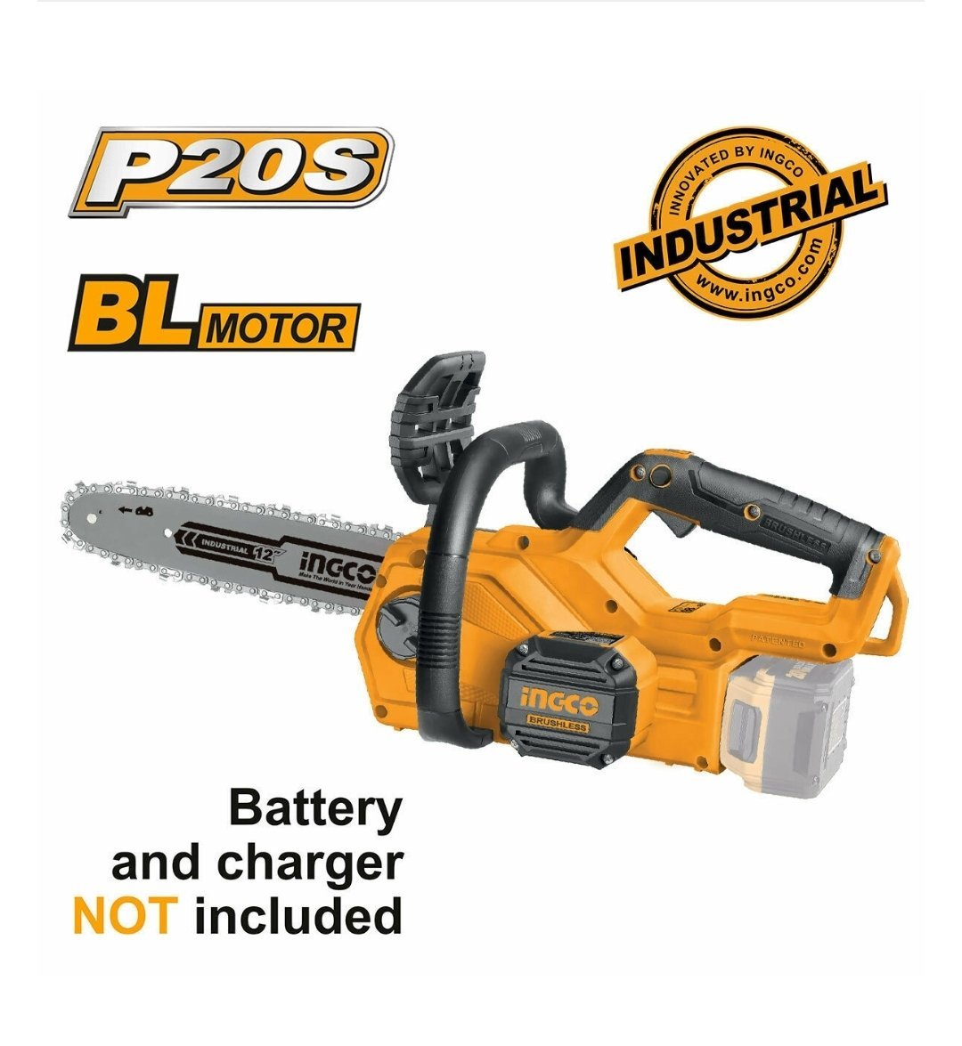 Tronçonneuse Lithium-Ion tronçonneuse sans fil Ingco P20S, scie à chaîne lithium-ion de 20 V, modèle CGSLI20128