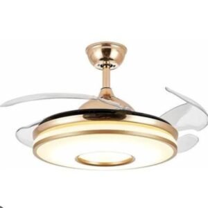 Ventilateur Lampe Plafonnier Musique Blond(42 Pouce 222V Conversion fréquence Télécommand