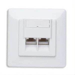 Prise RJ45 murale, CAT 6, 2 ports blindés, Appareillage électrique en saillie Plaque murale Intellinet Cat6