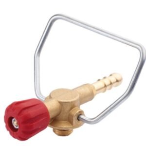 Régulateur de gaz avec poignée, 2 sorties -  robinet adaptateur de bouteille de gaz, souvent utilisé pour le camping ou les désherbeurs thermiques.