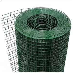 GRILLAGE Filet métallique plastifié en vert, rouleau de 25 mètres, Hauteurs 1 mètres, maillé 12, 7 x 12, 7 mm, filet de protection pour clôture de jardin (50 cm)