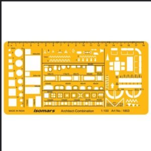 GRILLE D'AMENAGEMENT ECH: 1/100 "ISOMARS" REF: 1853 pochoir de dessin technique architectural Isomars