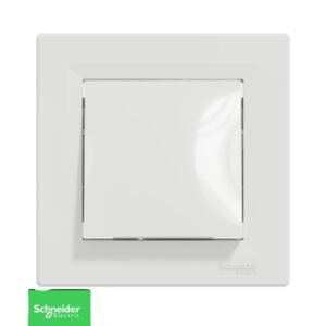 Permutateur + cadre, blanc Schneider Asfora EPH0500121 – Interrupteur intermediaire permutateur + plaque, IP44, plaque, blanc