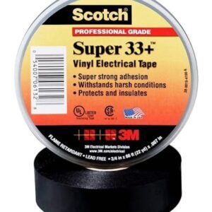 Scotch Tape Super 33 by 3M – Scotch 3M Super 33+ Ruban Isolant Professionnel 19mm x 20m Noir