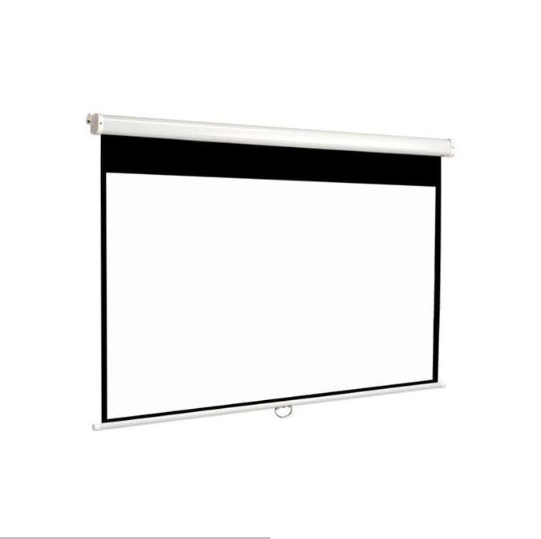 Ecran De Projection à Déroulement Manuel 180x180 Pouces Fixation Mur Ou Plafond