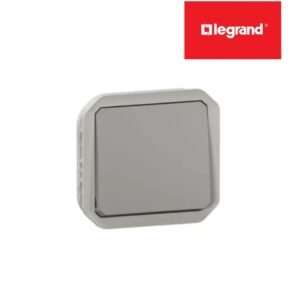 Interrupteur ou va-et-vient étanche Plexo 10A à équiper d'un boitier ou d'une plaque support finition gris