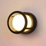 Applique murale LED ronde moderne noire 12W 3000K Bivolt IP65