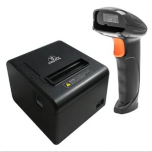 Imprimante thermique 58 mm + lecteur de codes-barres combiné
