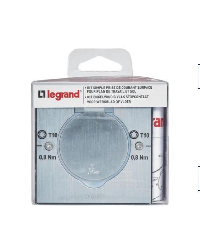 Prise de sol carrée inox étanche IP 44 avec volet de protection + boite à encastrer – Image 2