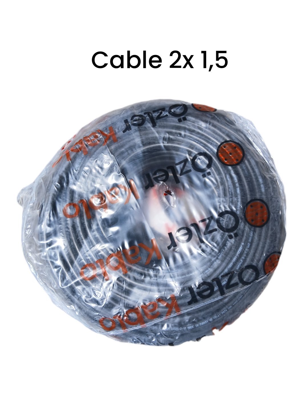 Câble électrique rigide U-1000 R2V 2X1,5mm² noir couronne de 100m – Image 3