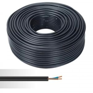 Câble électrique rigide U-1000 R2V 2X1,5mm² noir couronne de 100m
