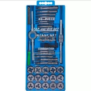 Jeu de tarauds et filières métriques durcis, filetage de vis, outils à main coniques, 40 pièces