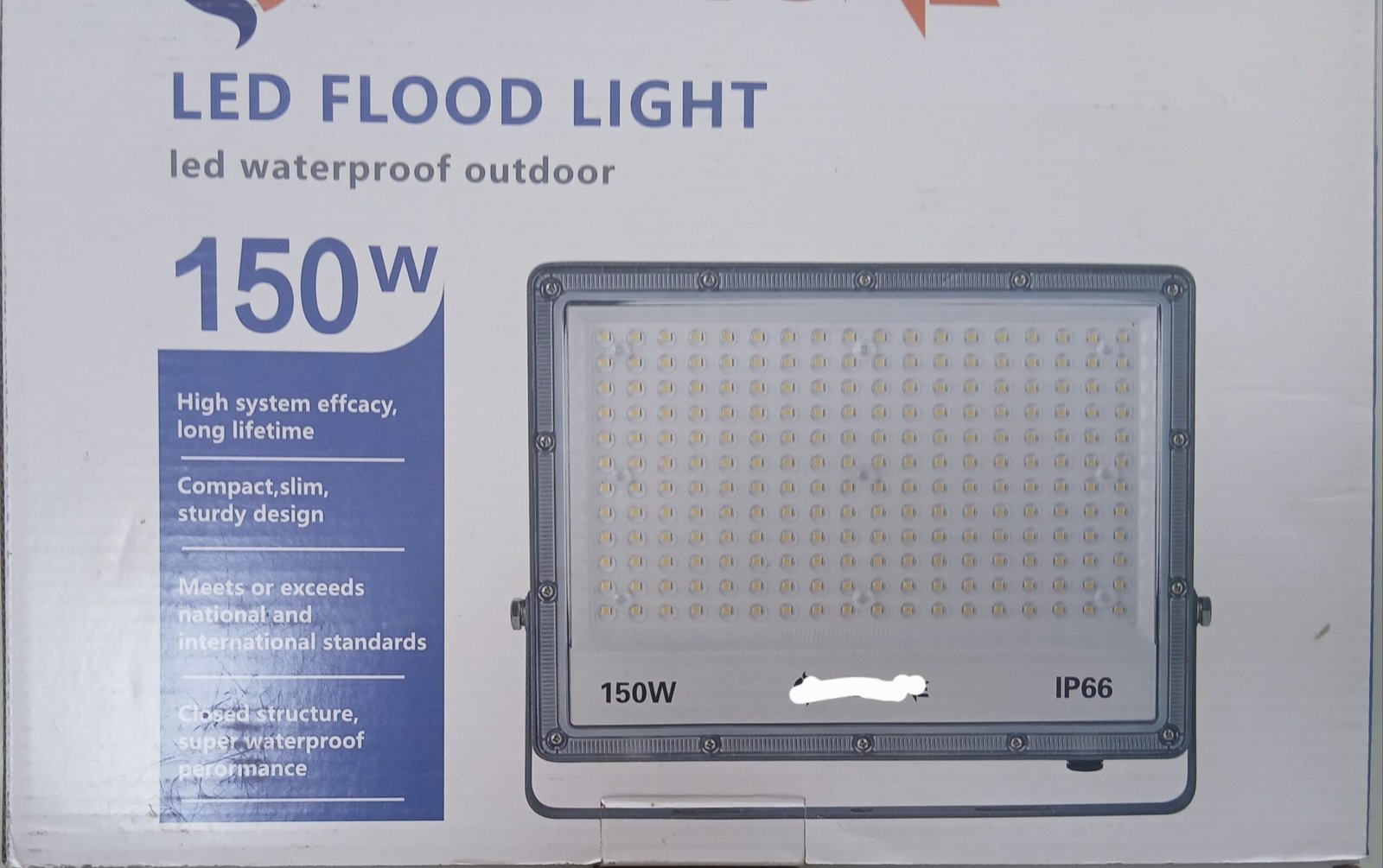 Projecteur LED 200W Qualité Gris Lumière Blanche Froide étanche IP65 – Image 2