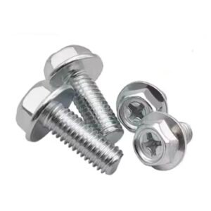 Boulon à bride hexagonale avec revêtement en zinc brillant
