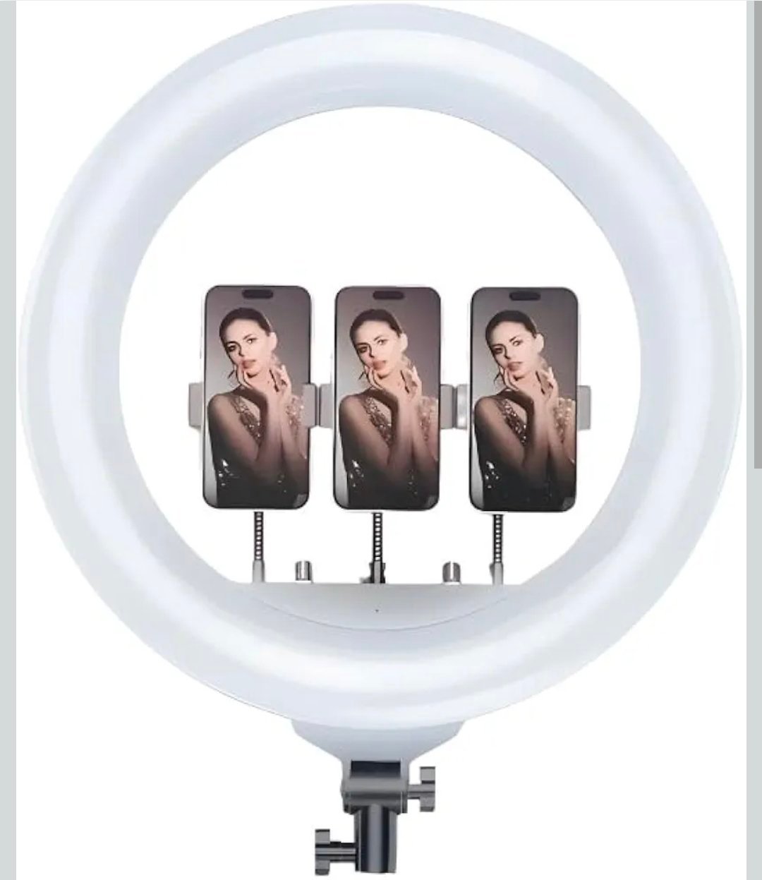 Anneau lumineux LED souple Plokama R45 45 cm - Rotation panoramique et inclinaison à 360°, conception antidérapante, télécommande sans fil, luminosité et température de couleur réglables, protection des yeux – Image 4