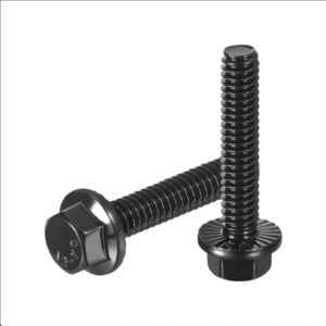 boulons à tête hexagonale à bride de 1,6 à 45,7 cm en acier inoxydable 304 finition noire entièrement filetés