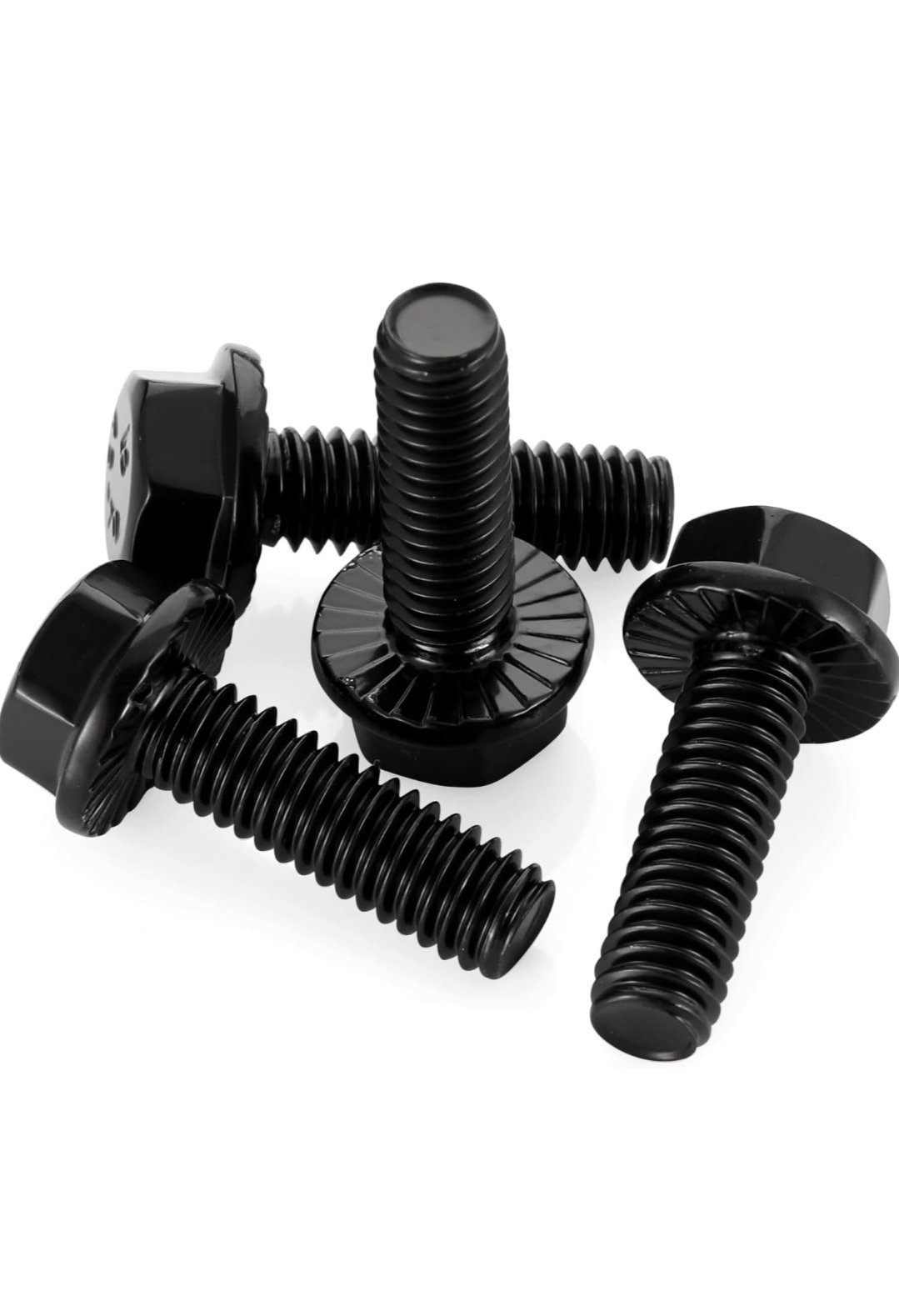 boulons à tête hexagonale à bride de 1,6 à 45,7 cm en acier inoxydable 304 finition noire entièrement filetés – Image 4