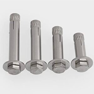 Boulons à vis d'expansion, ancre de bouclier de vis d'expansion en acier inoxydable avec support de boulon hexagonal, fixation de connexion, vis de fixation murale de climatisation et Tv