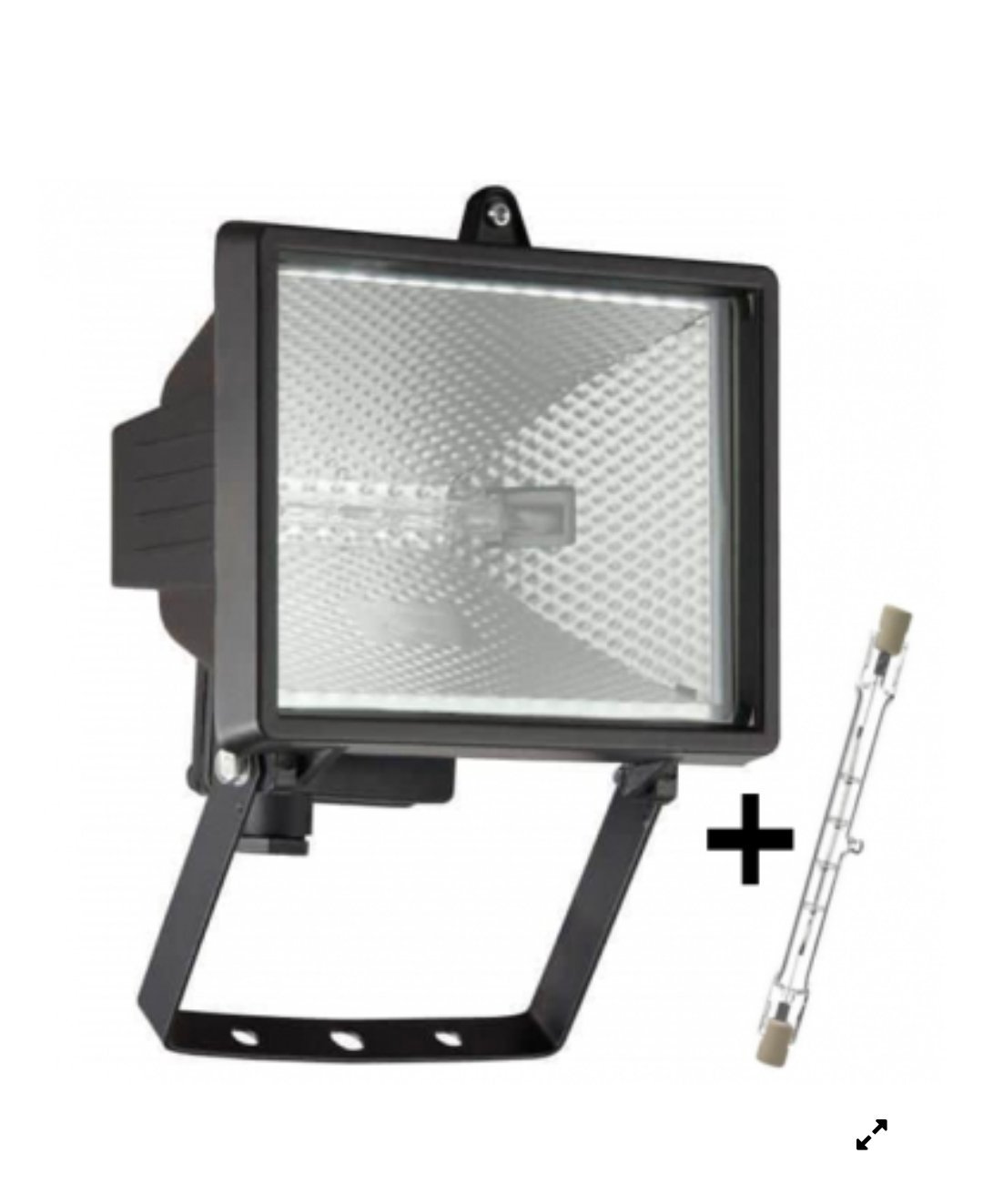 PROJECTEURS HALOGÈNES EKO Projecteur HALOGÈNE Noir 150W extérieur IP44 Teinte Chaude 2700K (LOT x10 – Image 2