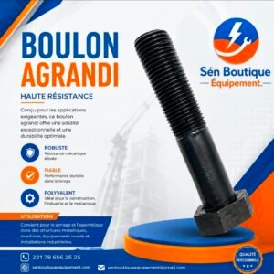 Boulon hexagonal industriel de très grande taille, potentiellement utilisé dans la construction lourde ou la machinerie